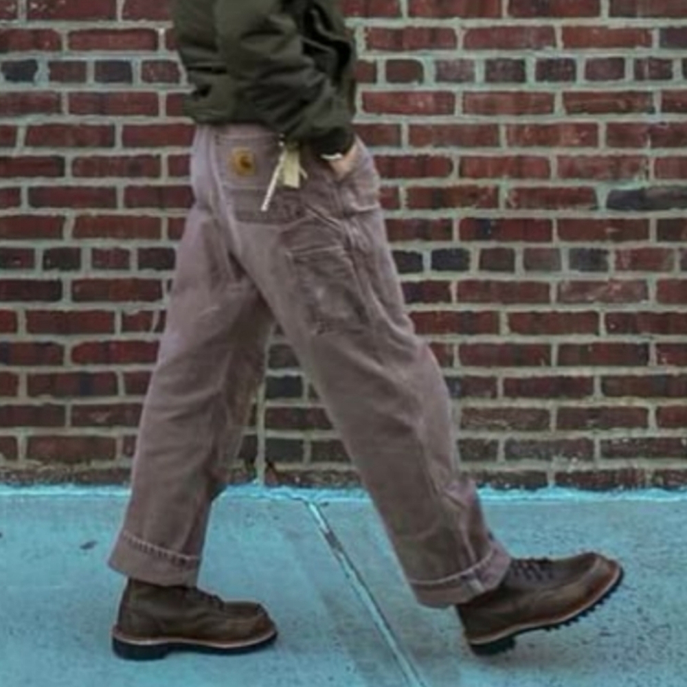 Vintage Carhartt B11 Dark Brown Duck Work Pants 33x30 Dungaree Fit - Picture 1 of 13